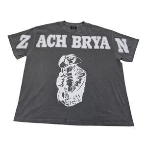 Zach Bryan Spell Out Log Burn Burn Burn 2023 Tour Concert Tee Shirt Gray XXL